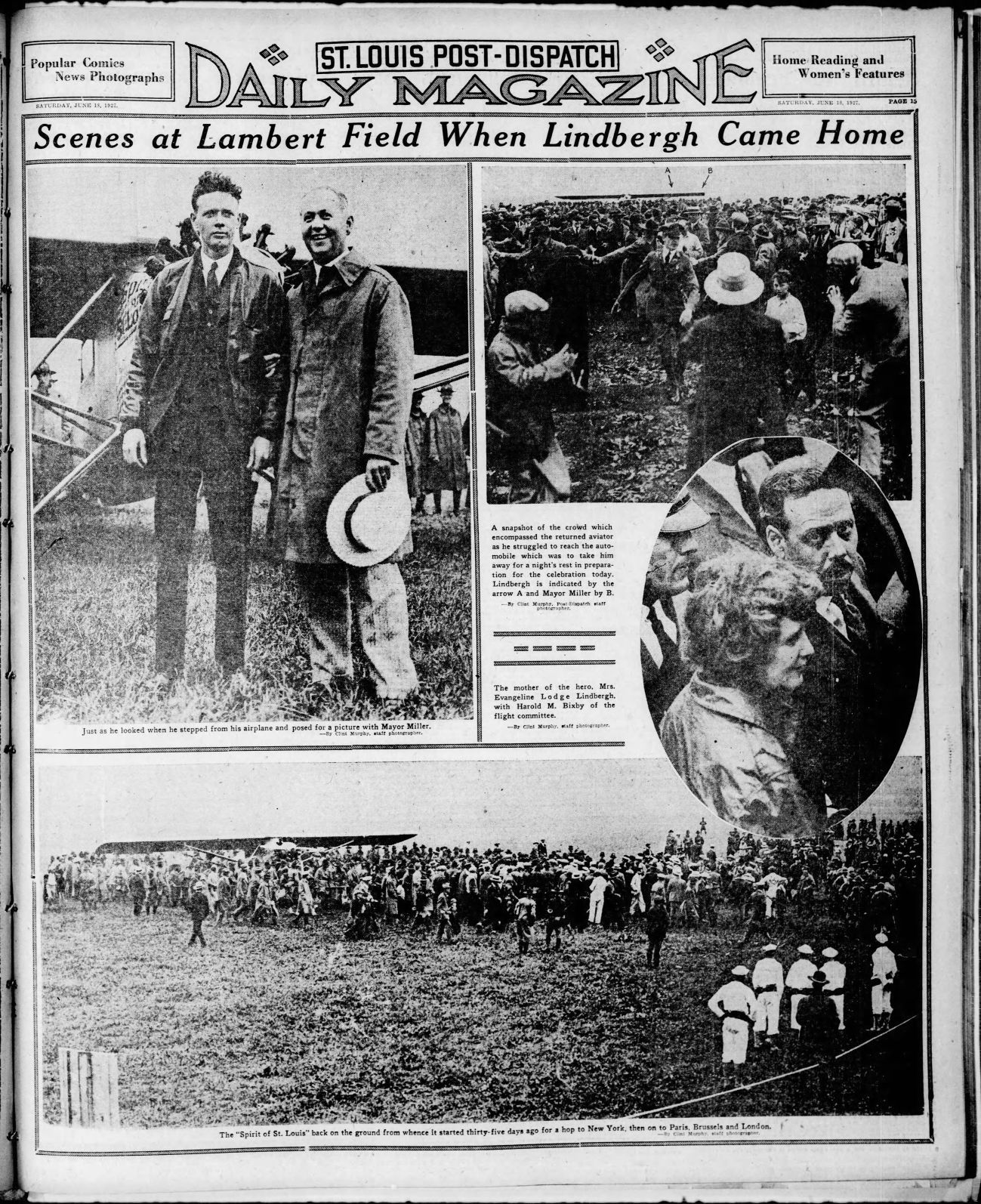 June 18, 1927 - Photos of Lindbergh welcome at Lambert